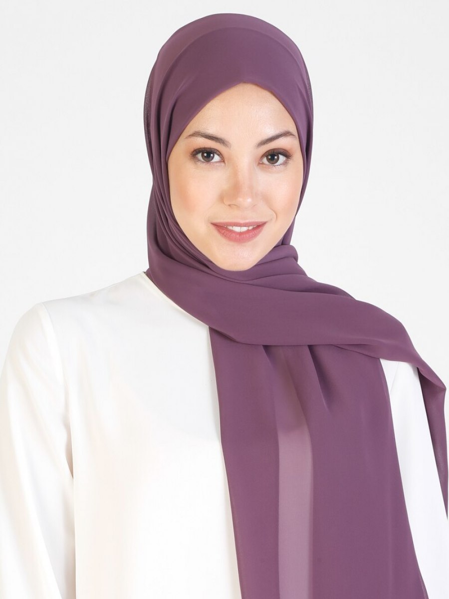 Balse Eşarp Multi Krep Şifon Soft Mürdüm Şal