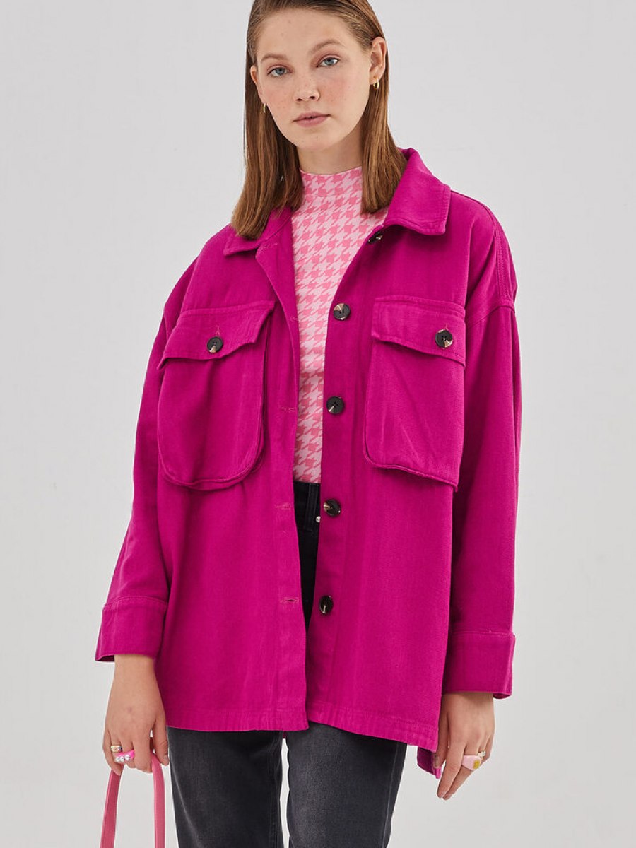 Hooopstore Oversize Safari Fuşya Ceket