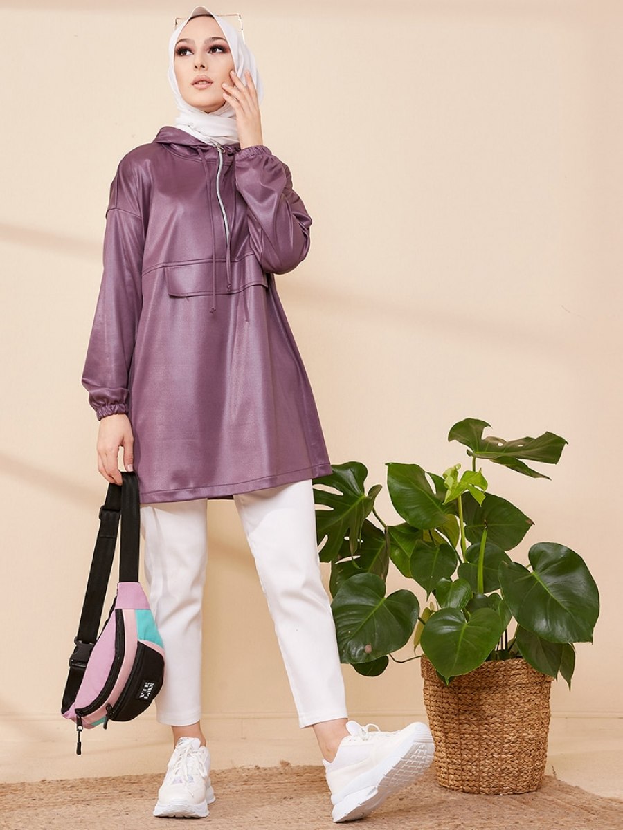 Tofisa Mürdüm Kapüşonlu Sweatshirt