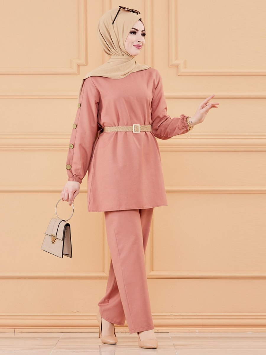 Tofisa Tunik & Pantolon İkili Gül Takım