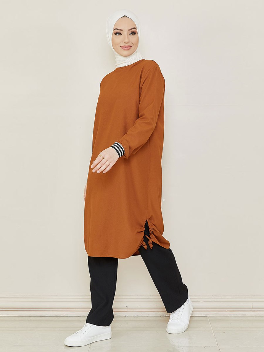 Tofisa Tunik & Pantolon İkili Taba Takım