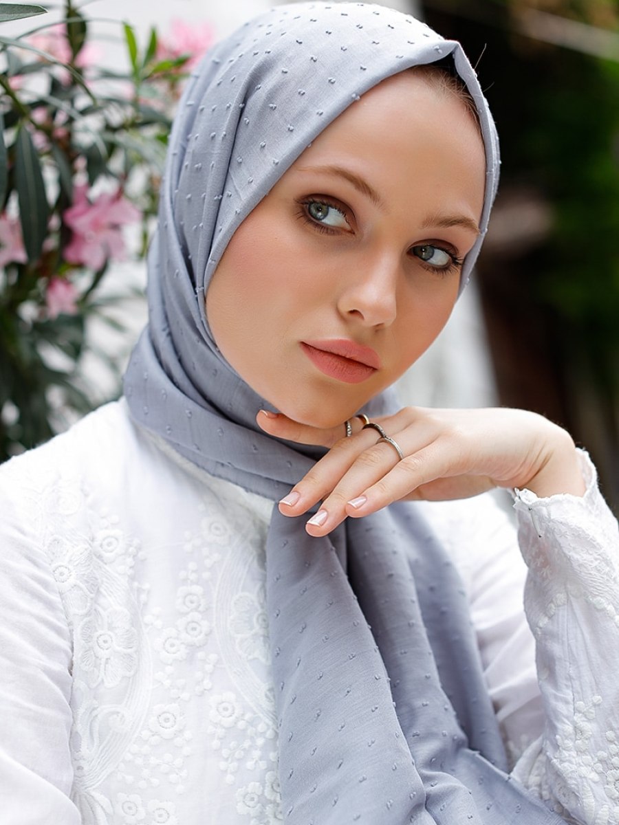 Şalevi Pıtpıtlı Gri Şal