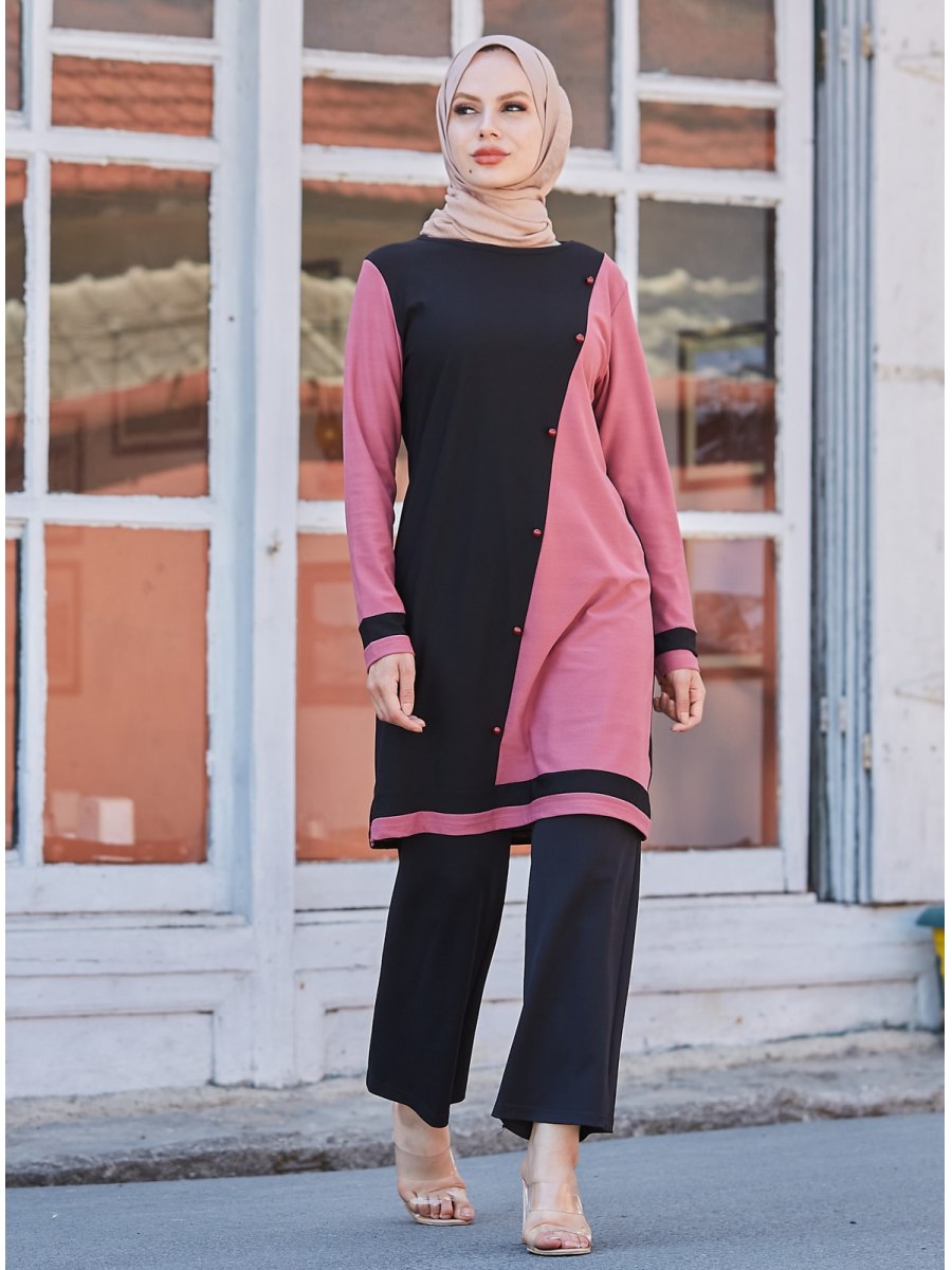 Tofisa Tunik & Pantolon İkili Gül Takım