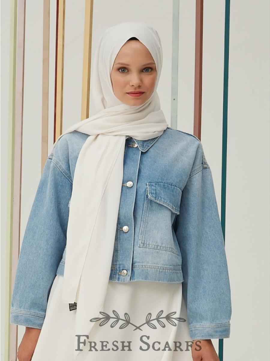 FRESHSCARFS Medine İpeği Süt Beyazı Şal