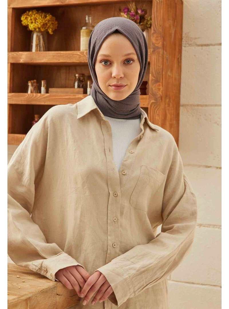 FRESHSCARFS Organik Pamuk Şal Koyu Grı