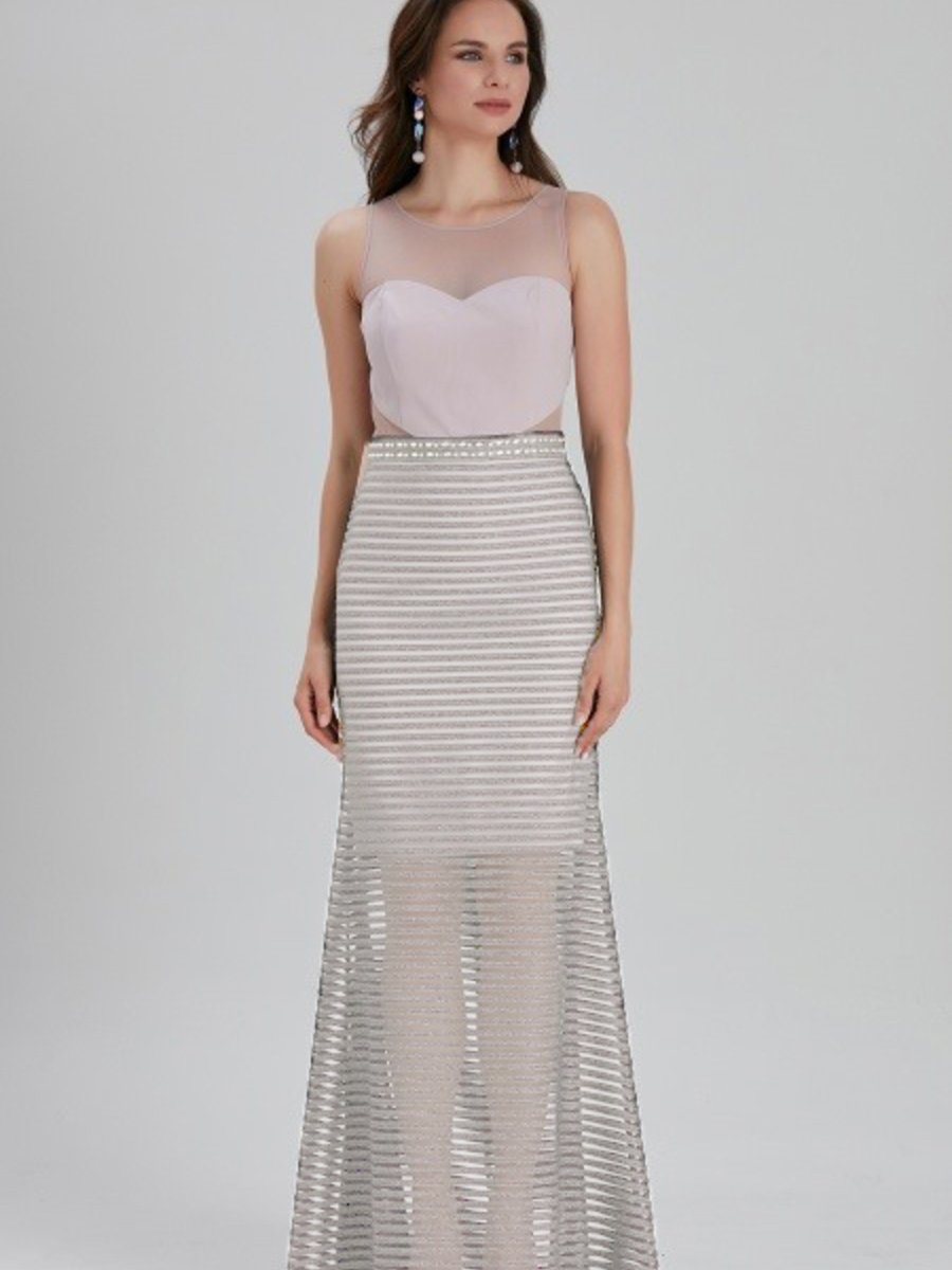 Neva Style Ekru Saten Bulava Abiye Elbise 4380e