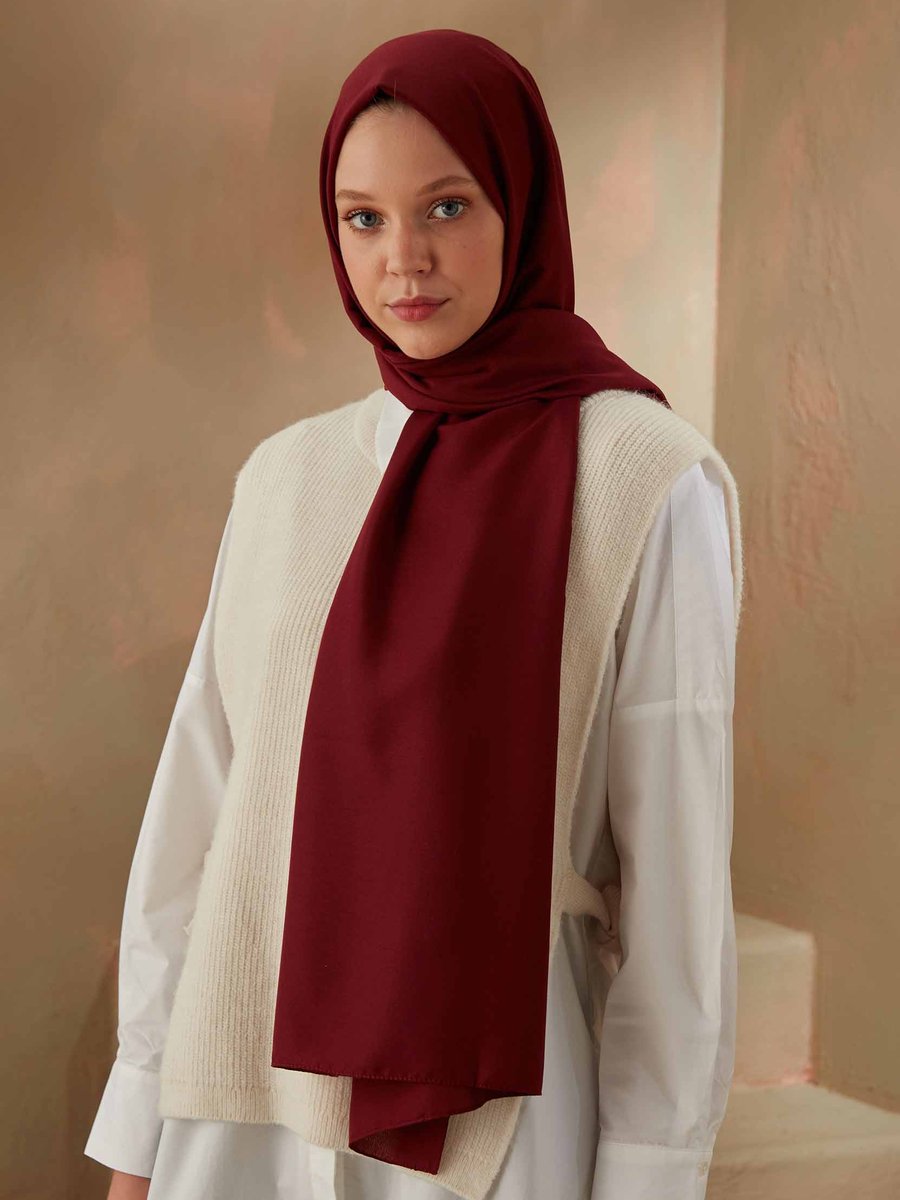 FRESHSCARFS Pamuk Bordo Şal