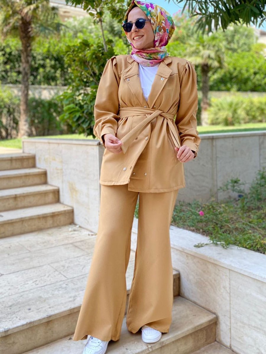 Moda Rosa 24k3307000 Latte Polina Ceketli Takım