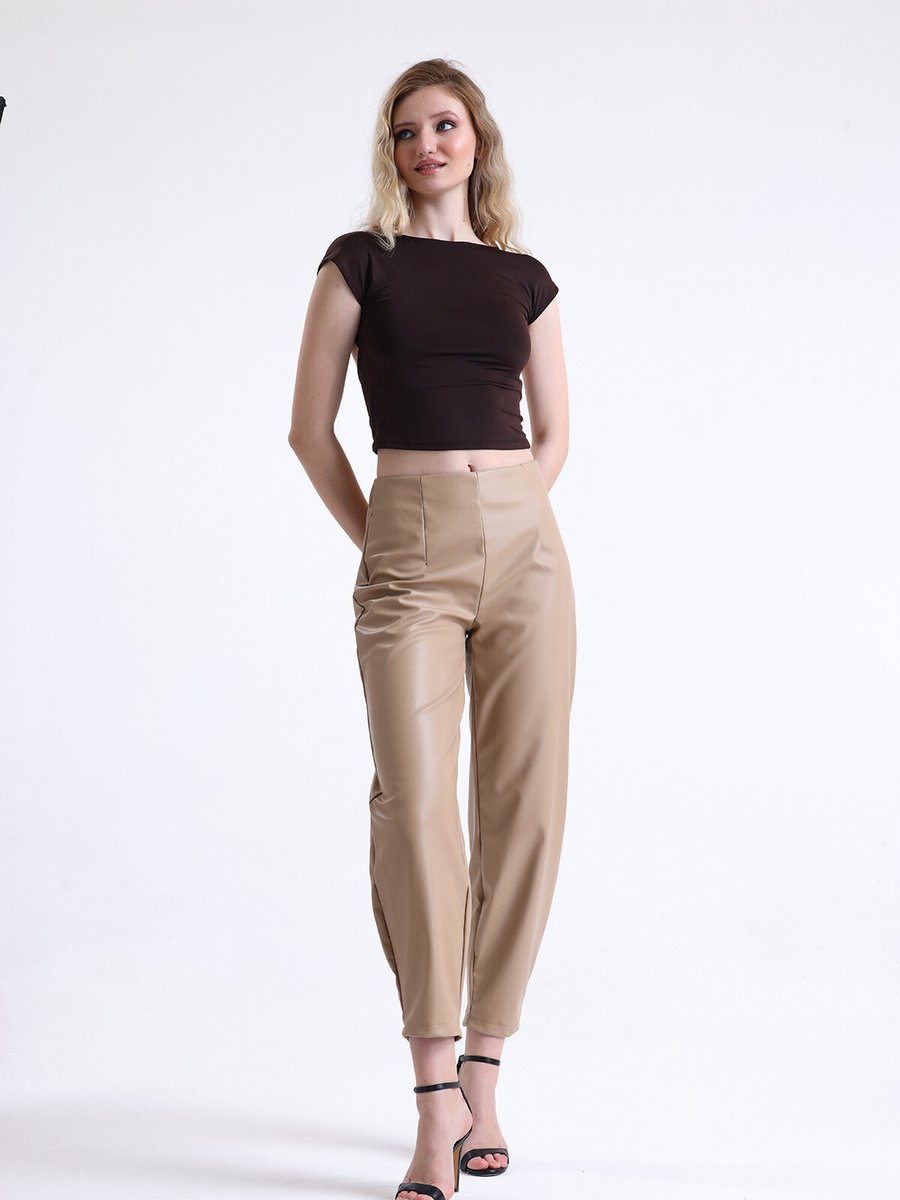 Sd Luxury Camel Deri Pantolon