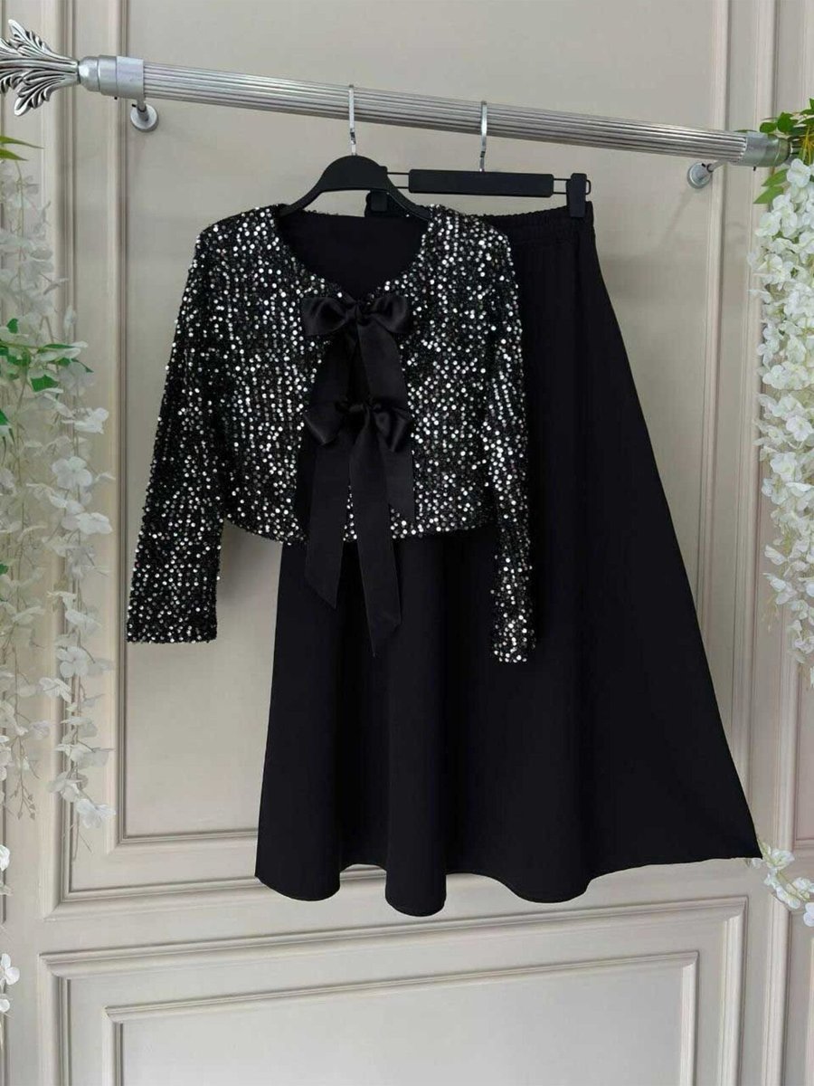 Alıen Pul Payetli Ceket Etek İkili Takım Alıen Moda