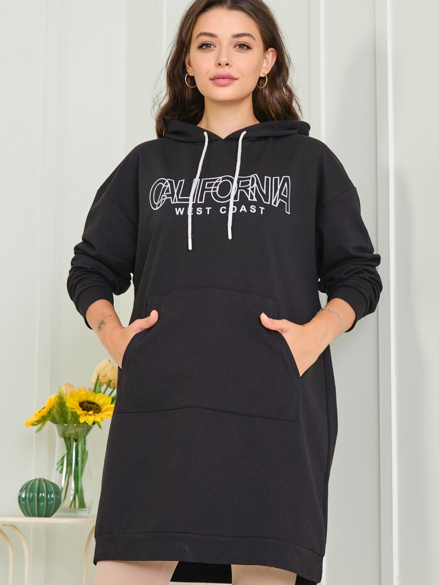 Tofisa 23008 Sıyah Kapüşonlu Sweat