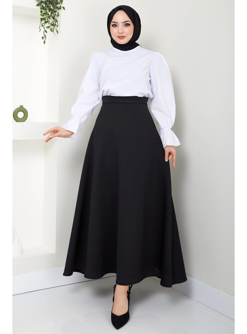 Hafsa Mina Kolu Lastikli Beyaz Bluz