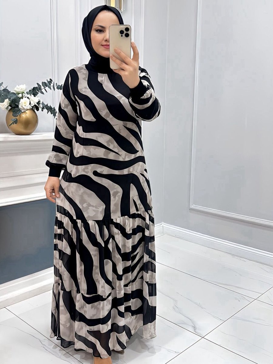 Boutique Emine Elbise Zebra Miray