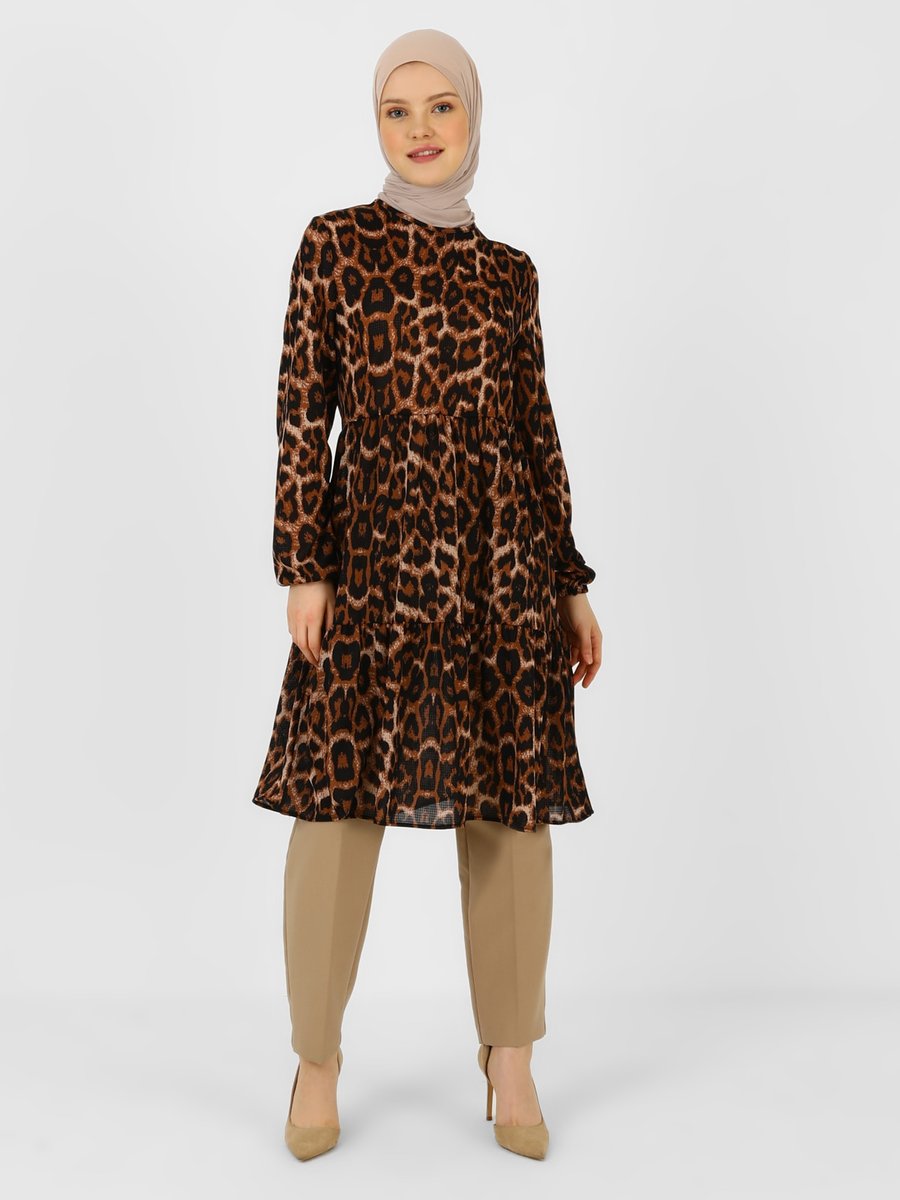Ecesun Desenli Leopar Tunik