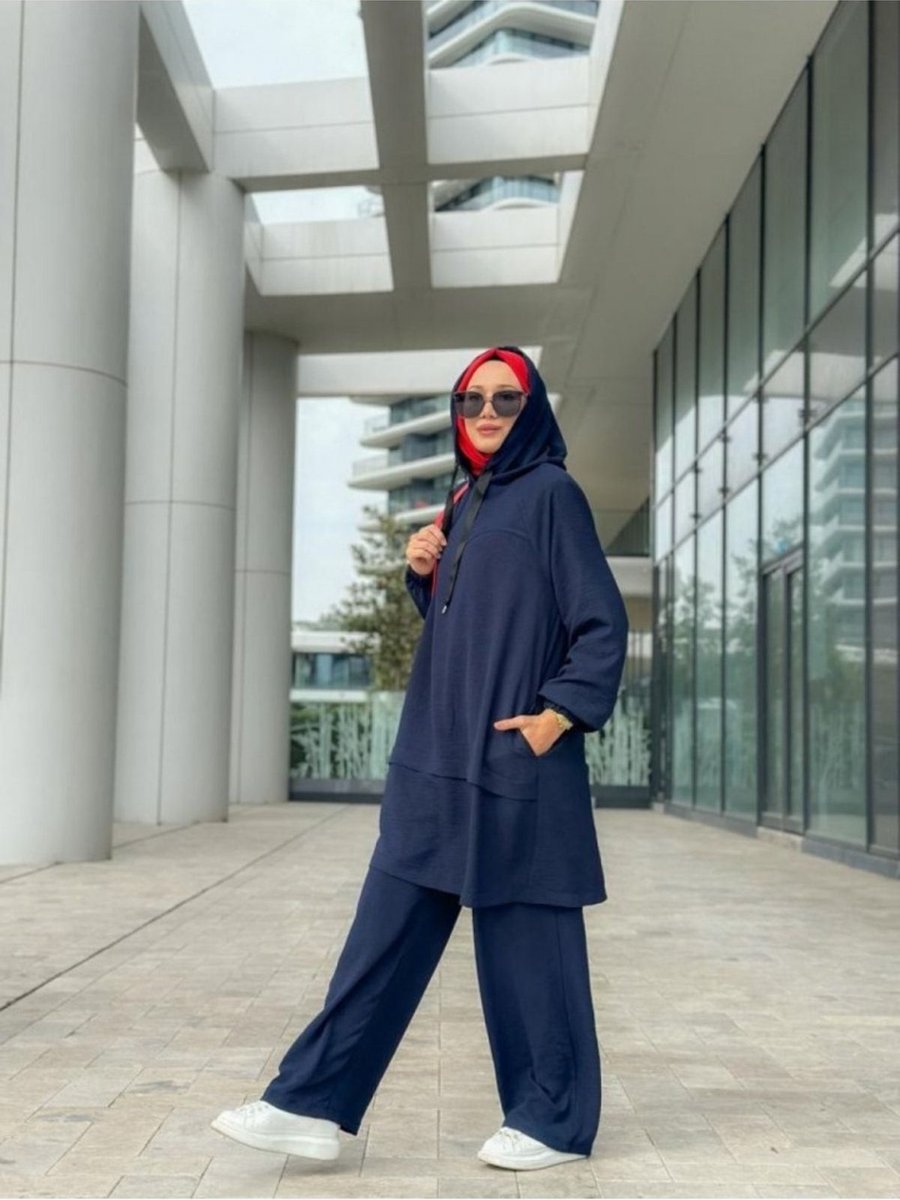 Ns Moda Kapüşonlu Ikon Takım Lacivert Model 490