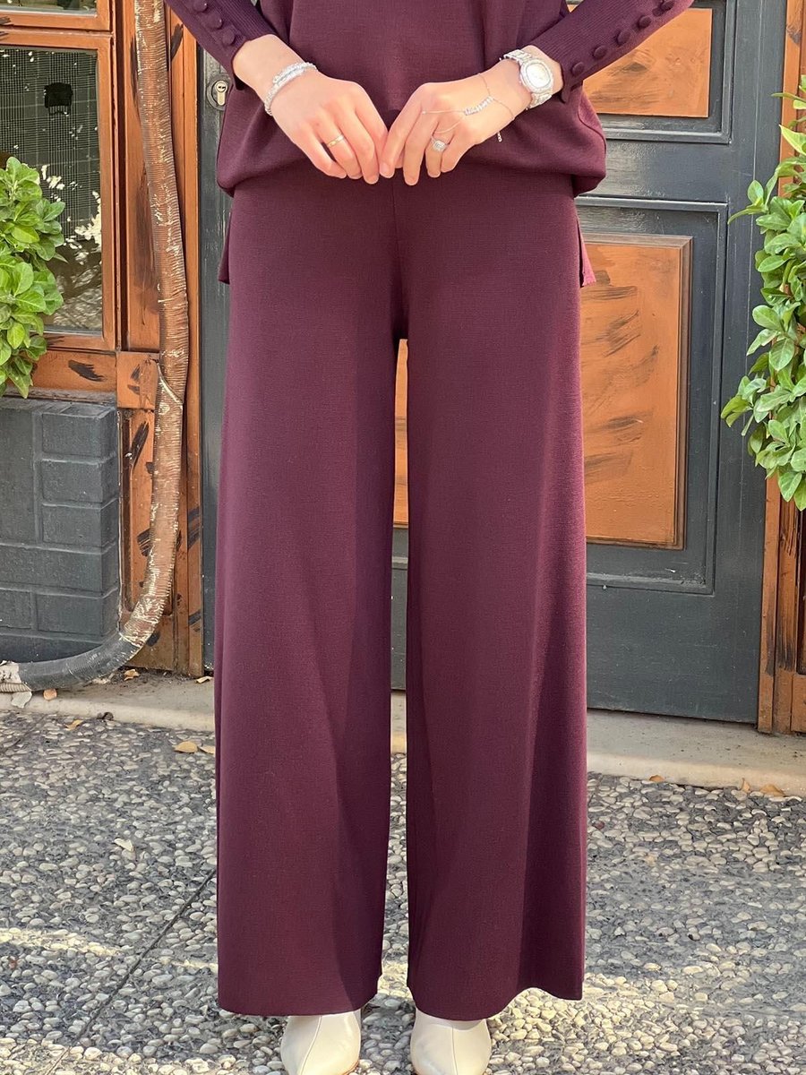 Mıss Dalıda Miss Dalida Triko Pantolon T25k 7001 Patlıcan Moru