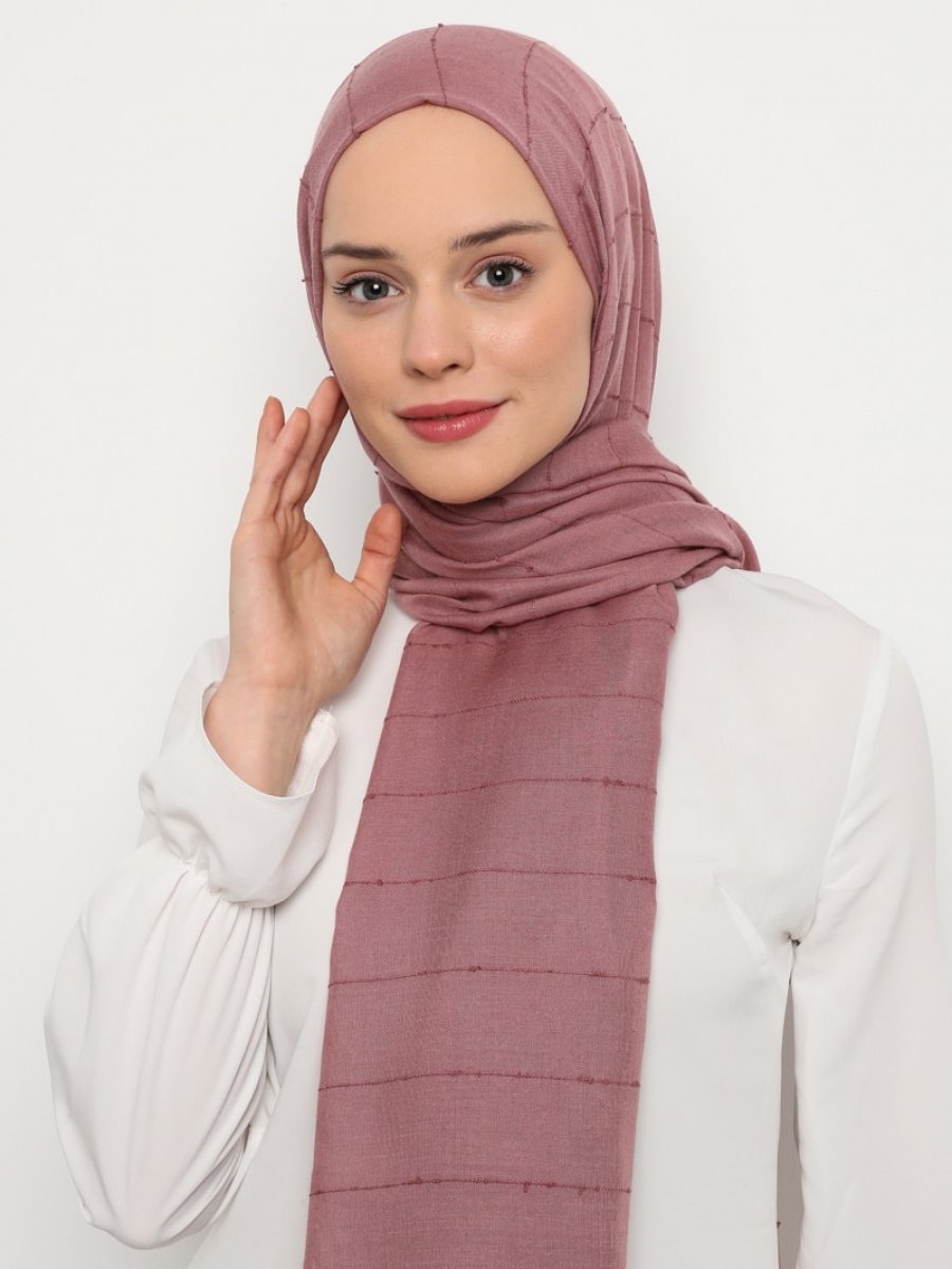 Miray Düğüm Dokuma Pudra Şal